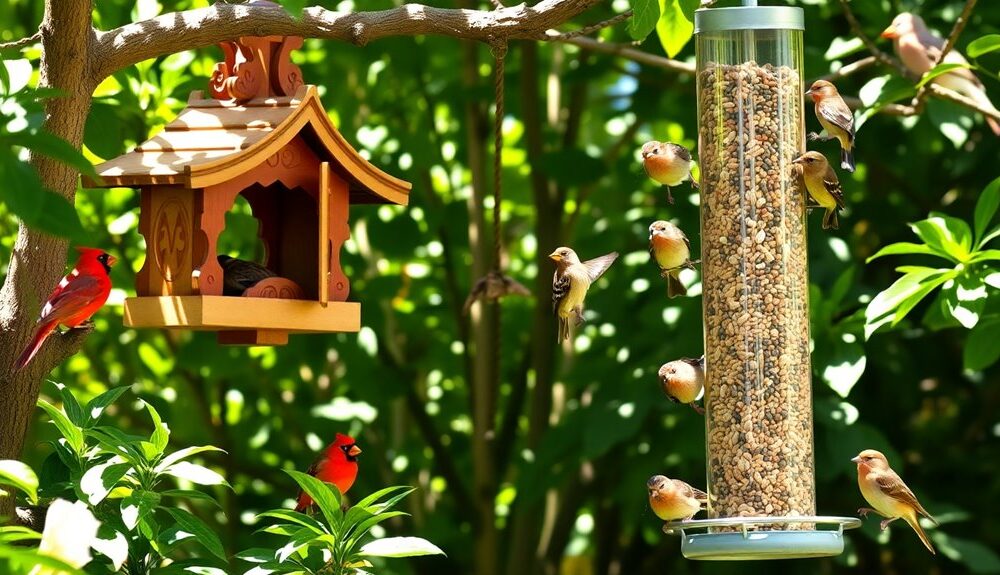 attract birds with feeders