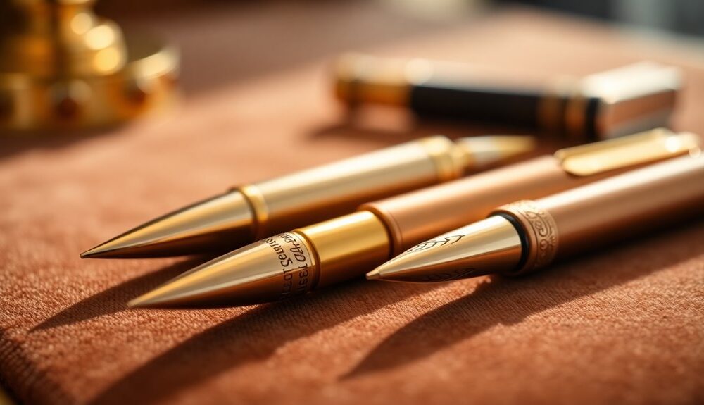 elegant gold tipped writing pens