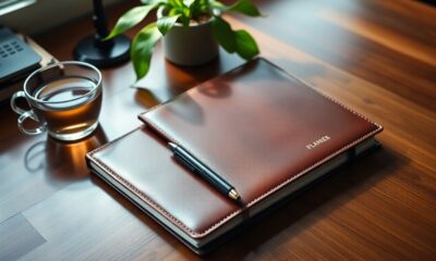 stylish leather bound planners selection