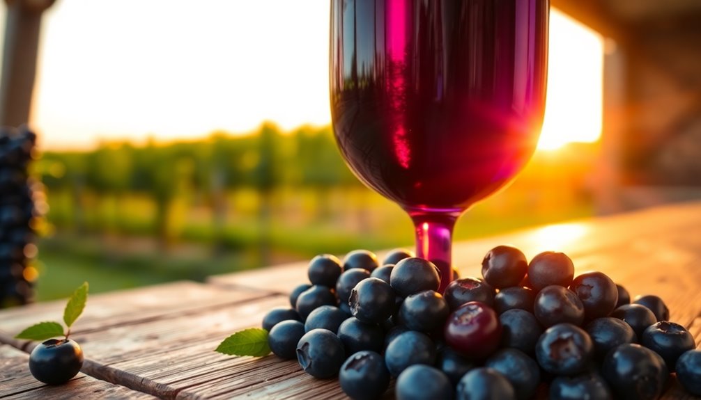 sweet and tangy blueberry wine