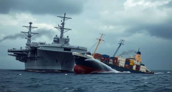 navy carrier collides merchant vessel