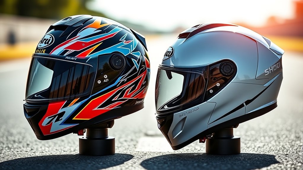 arai and shoei helmets