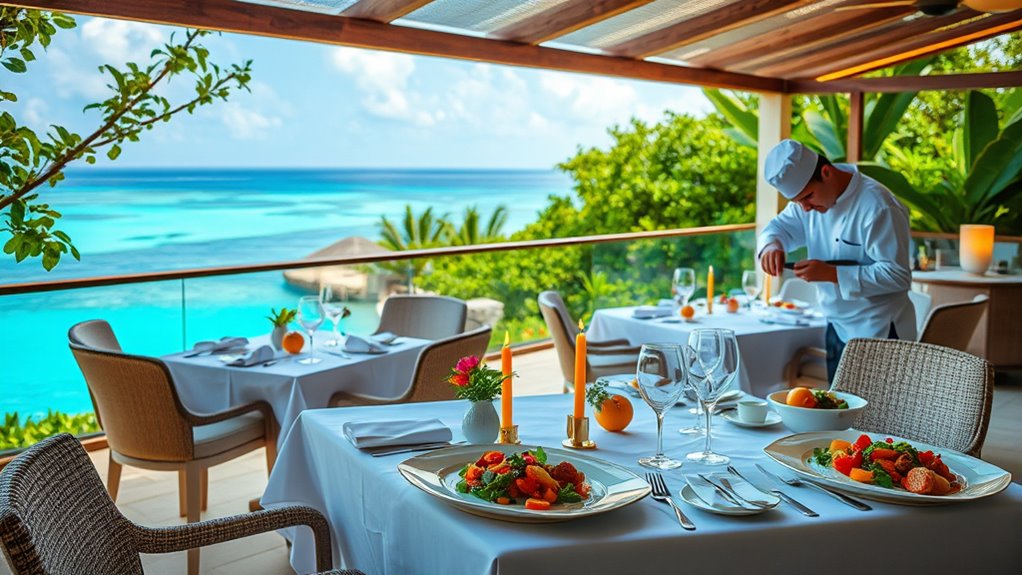 gourmet meals and ambiance
