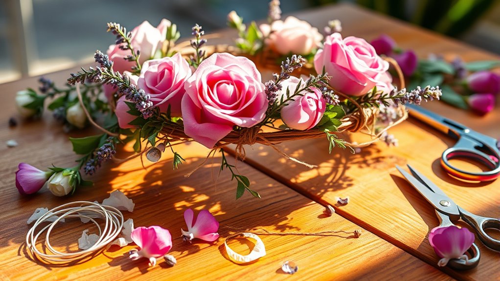 assemble and secure flowers