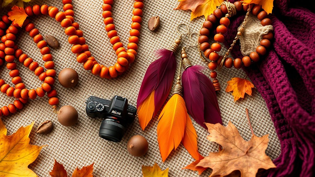 autumn color inspired jewelry accents
