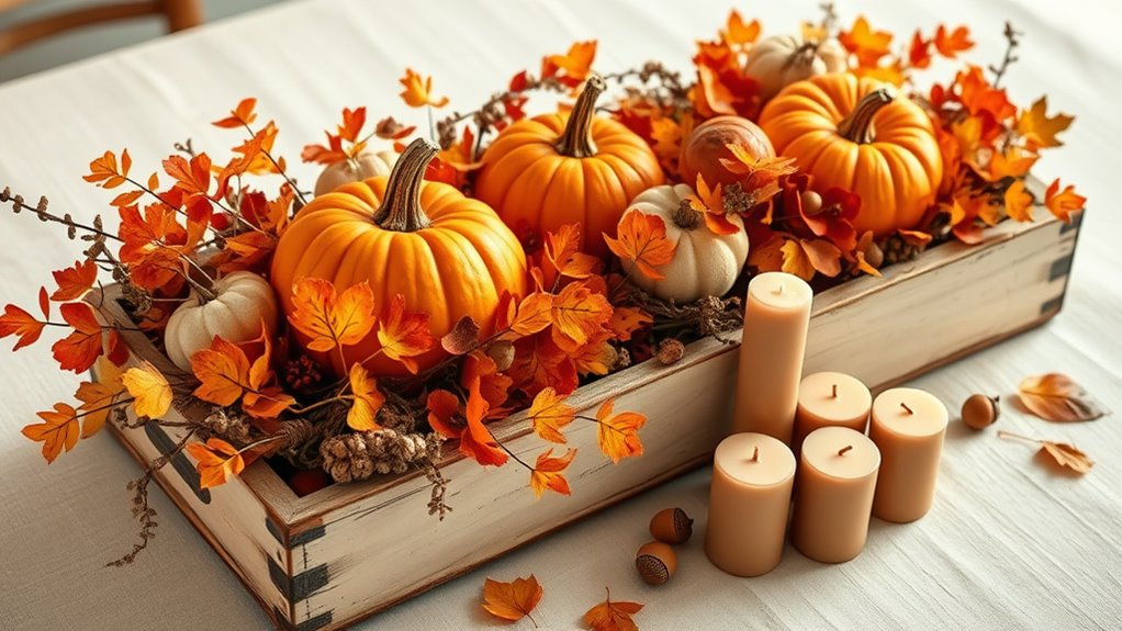 autumn themed rustic centerpiece ideas