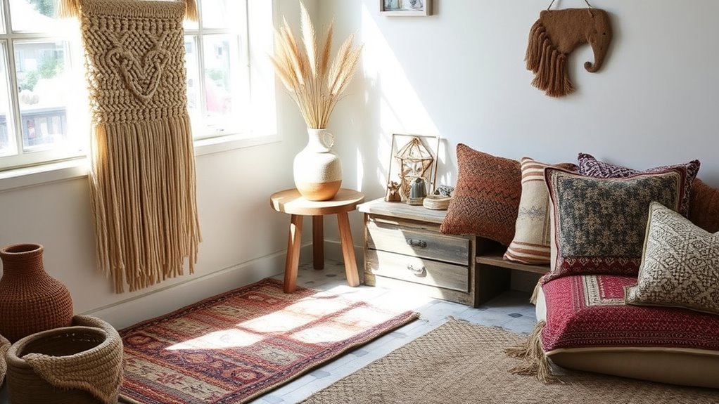 balanced boho decor arrangement