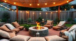 boho backyard fire lounge