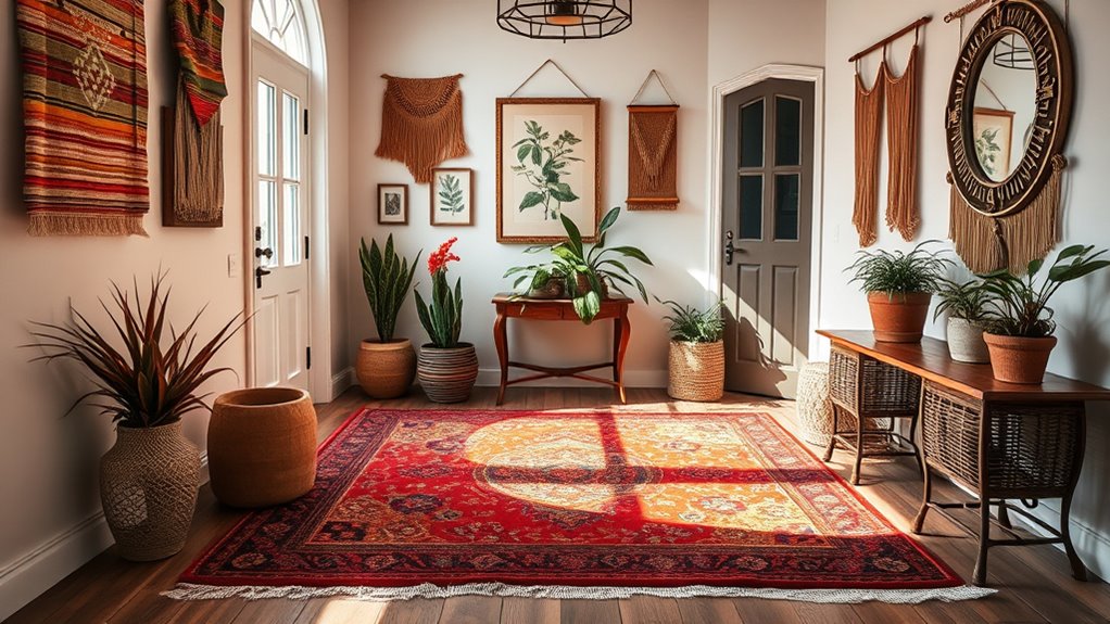 boho entry rug art