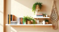 boho floating shelf decor