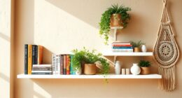 boho floating shelf decor