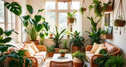 boho indoor plant sanctuary