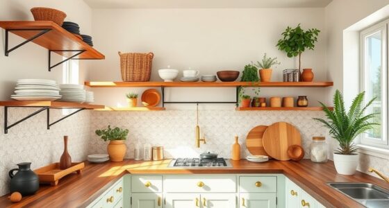 boho kitchen shelf decor