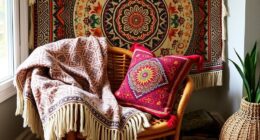boho textile layering decor