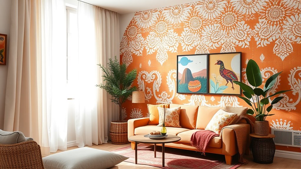 boho textured earthy walls