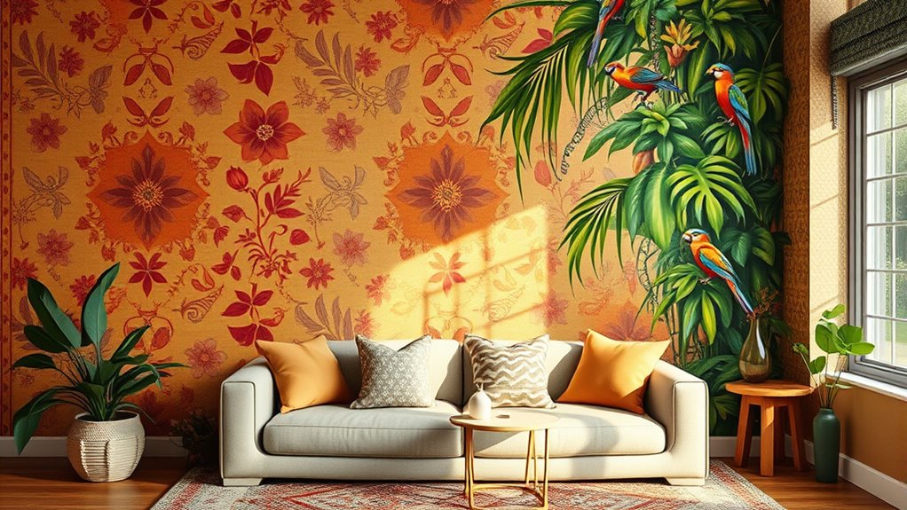 boho wallpaper murals ideas