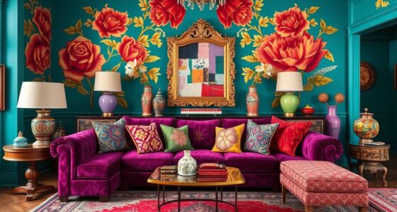 bold colorful patterned decor