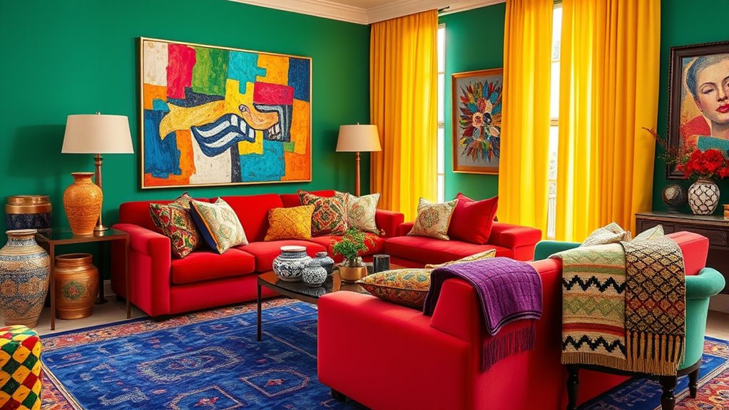 bold colorful room accents