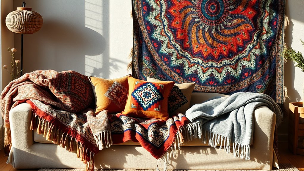 choose vibrant textured tapestries