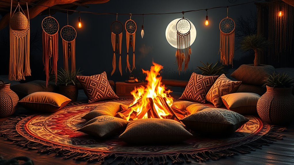 earthy tones layered textiles