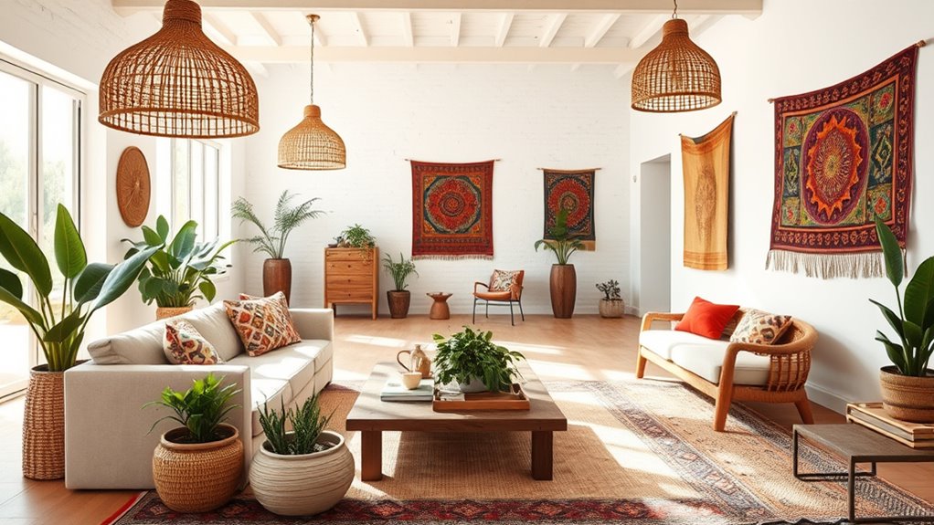 flowing bohemian living space