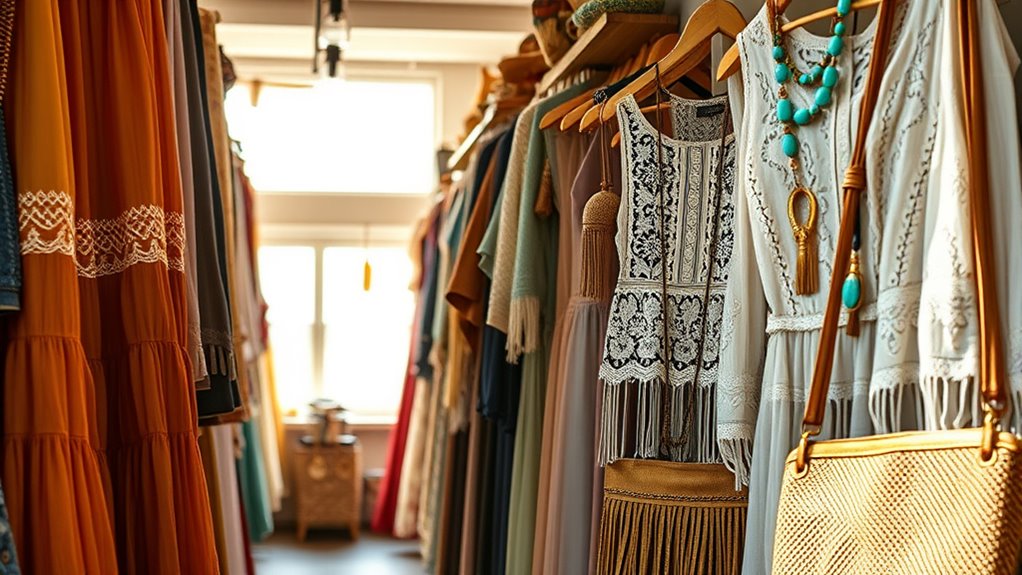 flowy fabrics and embellishments