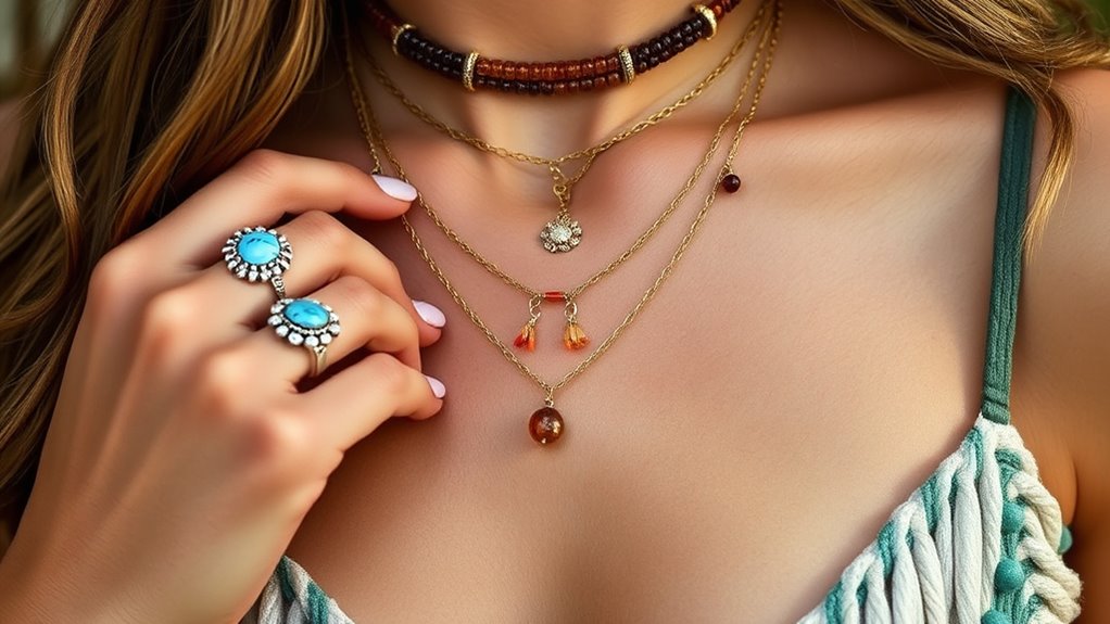layered boho jewelry styles