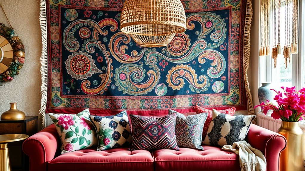 layered patterned eclectic decor