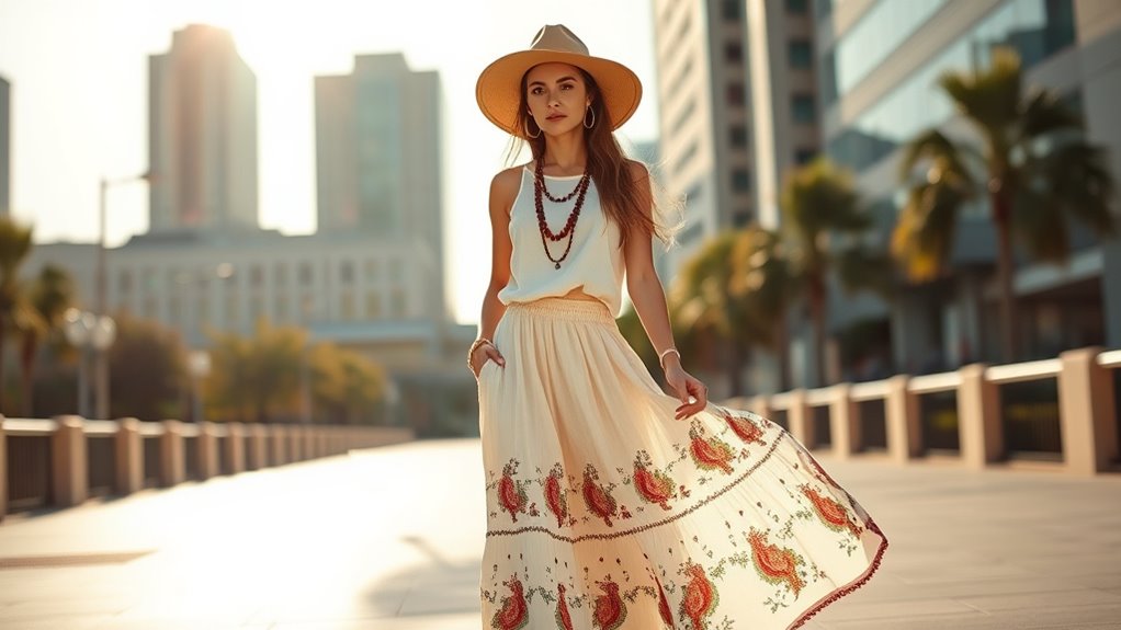 layered textiles and folk motifs