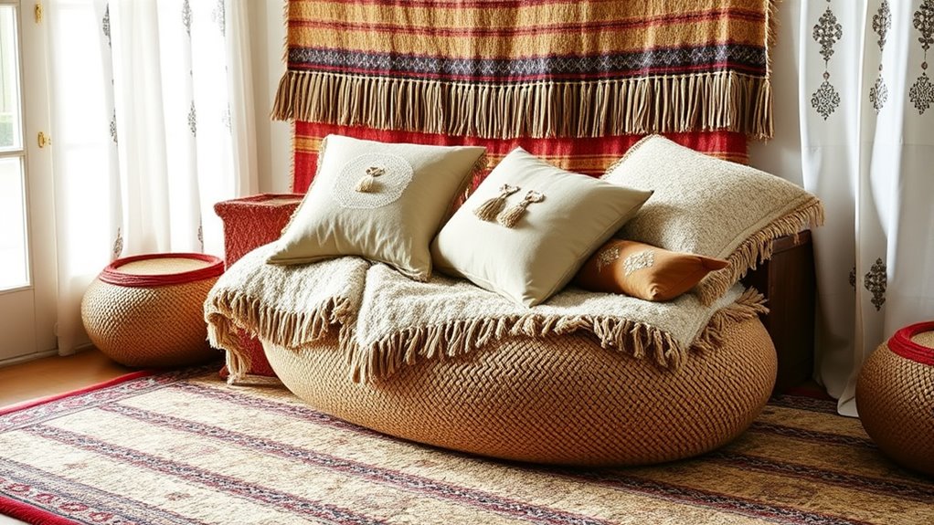layered textiles for cozy aesthetics