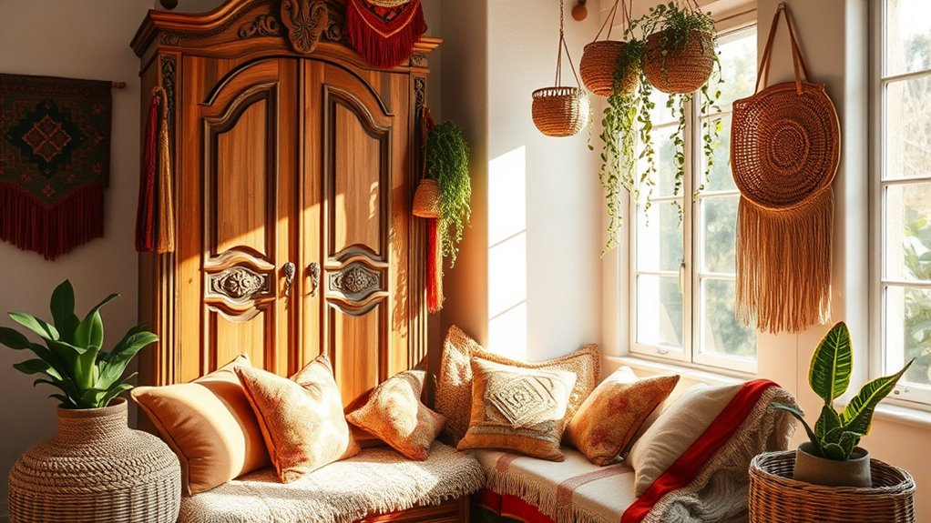 layered textures and cozy lighting