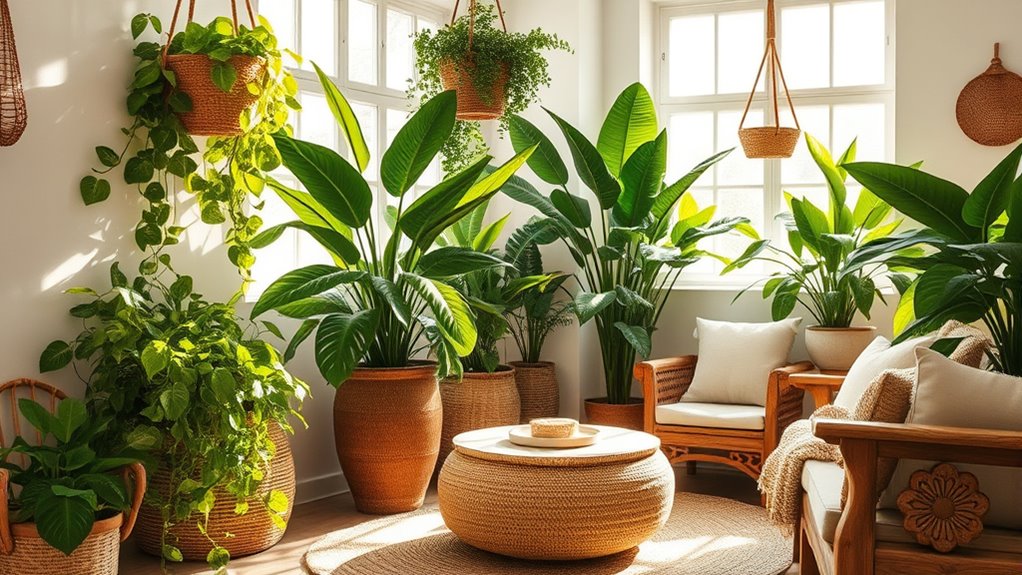 lush greenery enhances ambiance