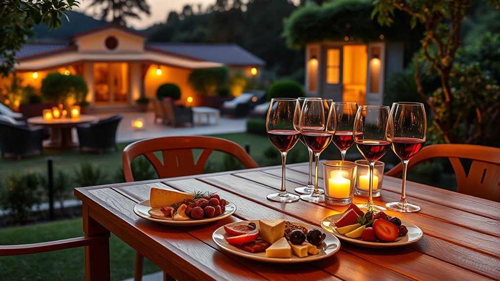 luxurious scenic wine pairings