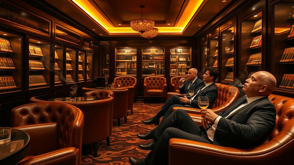 luxury cigar lounge environments