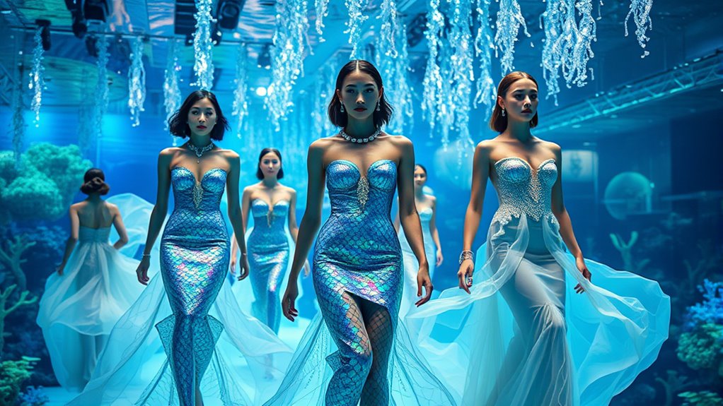 mermaid inspired shimmering textiles