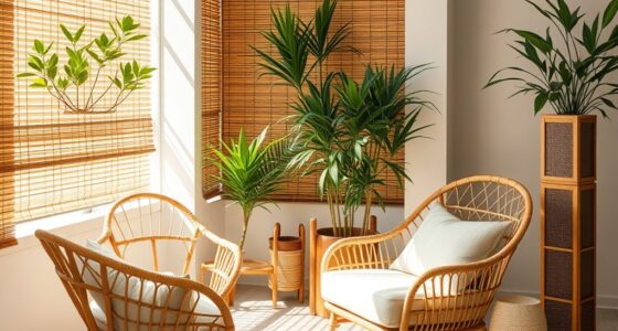 natural rattan and bamboo decor