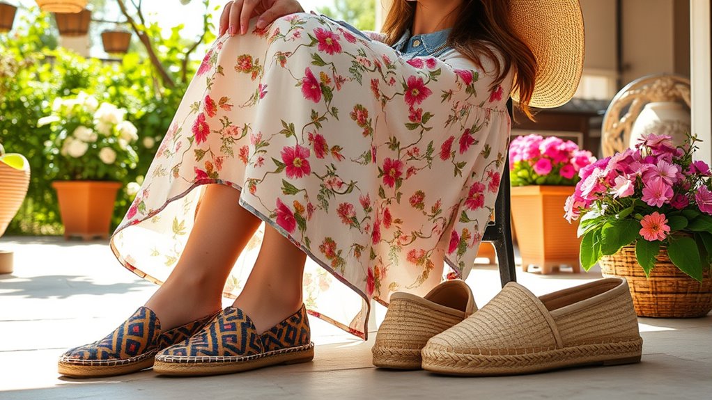 patterned casual summer footwear