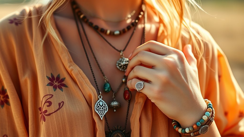 personalized boho necklace layering