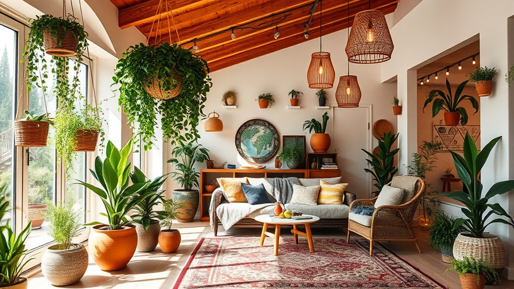 plants and lighting decor