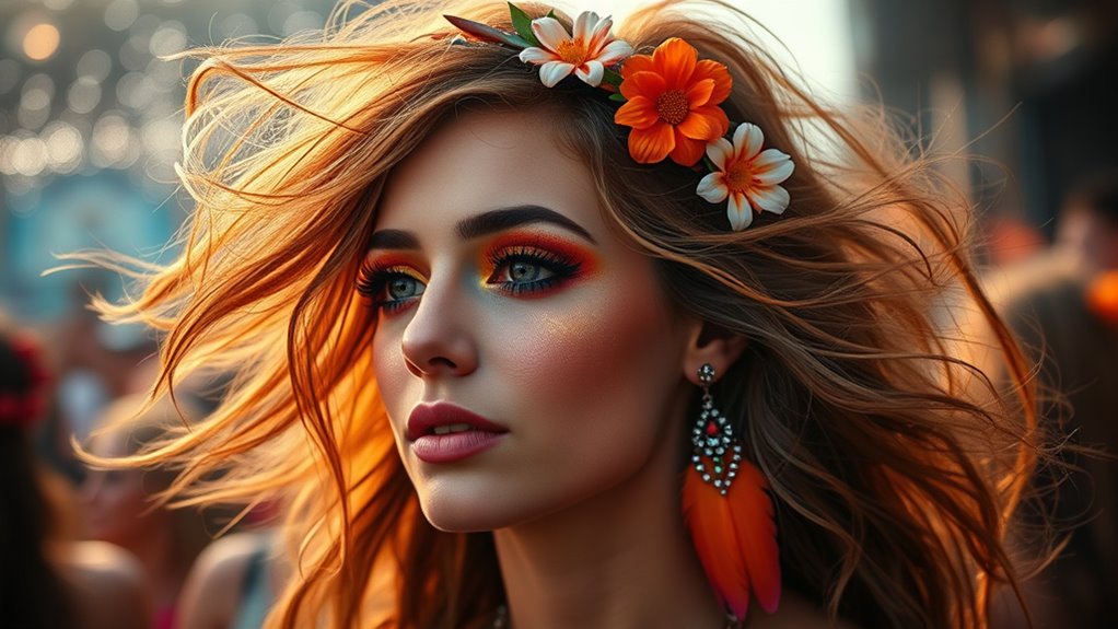 shimmering eyes vibrant accents