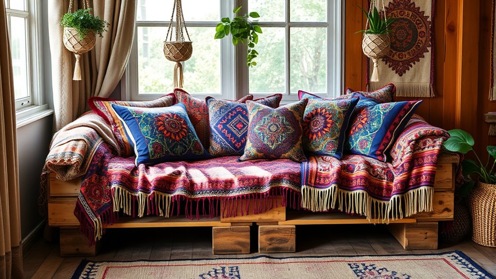 stylish cozy boho setup