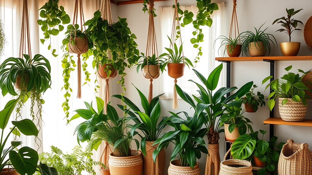 stylish planters and macram
