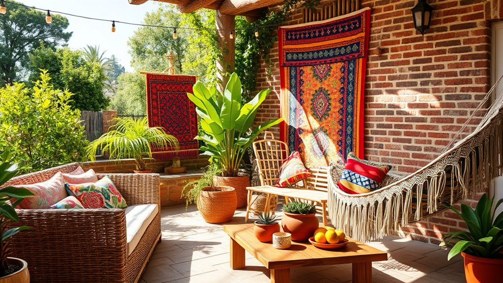summer boho patio decor
