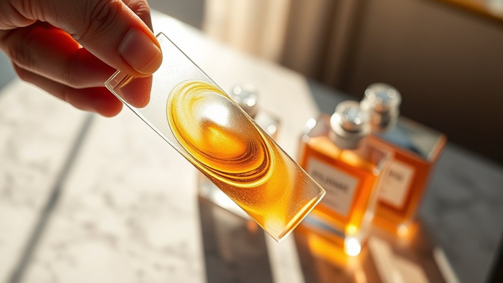 test skin observe fragrance development