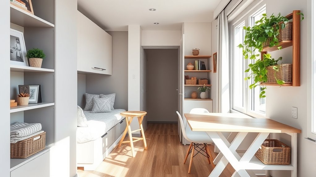 tiny apartment interior hacks