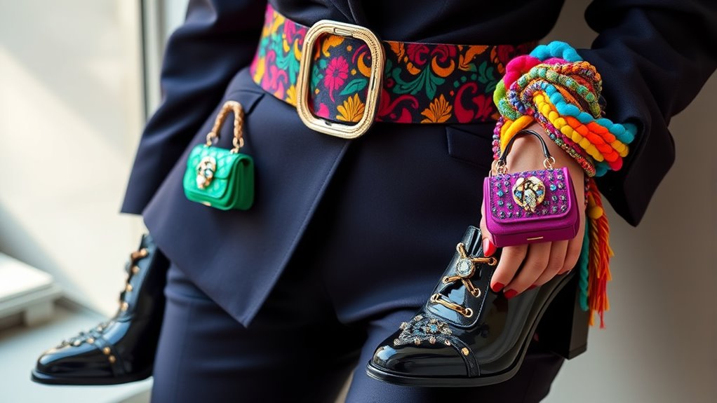 vibrant belts enhance outfits