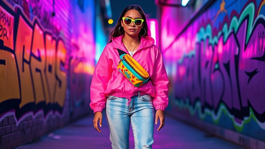 vibrant neon color accents