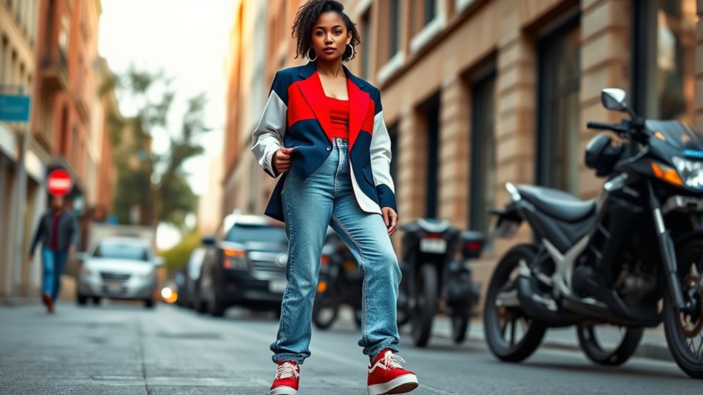vibrant patterned color blocking