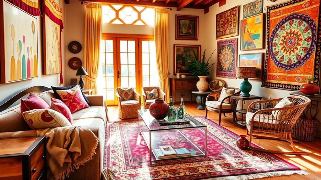 vibrant textured eclectic decor