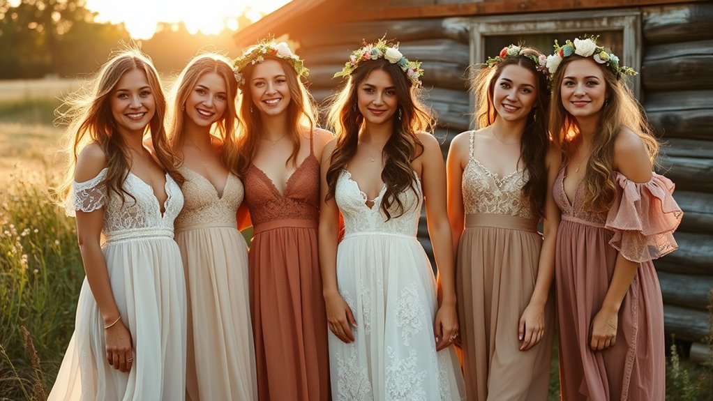 vintage floral bridesmaid dresses